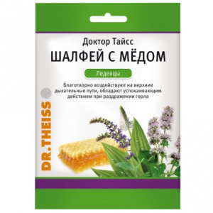 Купить: Доктор Тайсс 50 г леденцы от кашля шалфей и мед