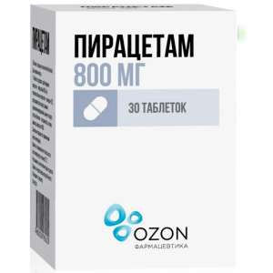 Купить: Пирацетам 800 мг 30 шт таблетки покрытые пленочной оболочкой