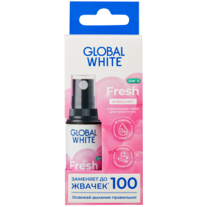 Купить: Global White 15 мл спрей для полости рта освежающий мятная жвачка