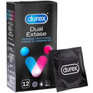 Купить: Durex Dual Extase 12 шт презервативы с анестетиком