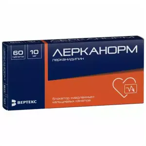 Купить Лерканорм 10 мг 60 шт таблетки покрытые пленочной оболочкой