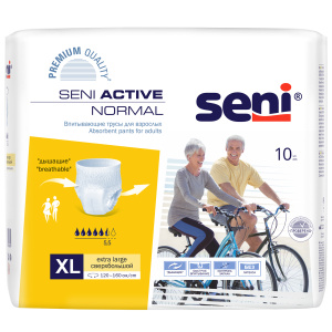 Купить: Seni Active Normal 10 шт подгузники-трусы размер XL 5,5 капель