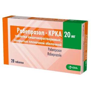 Купить: Рабепразол-КРКА 20 мг 28 шт таблетки кишечнорастворимые покрытые пленочной оболочкой
