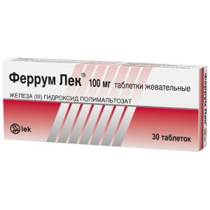 Купить: Феррум-Лек 100 мг 30 шт таблетки жевательные