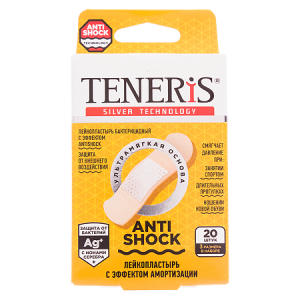 Купить: Teneris Antishock 20 шт пластырь бактерицидный с ионами серебра на полимерной основе