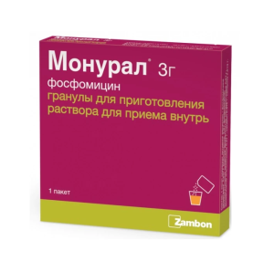 Купить: Монурал 3 г 1 шт гранулы для приготовления раствора для приема внутрь пакет