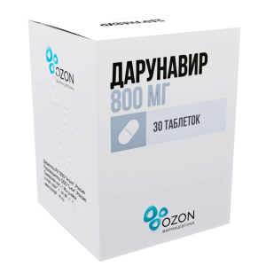 Купить: Дарунавир 800 мг 30 шт таблетки покрытые пленочной оболочкой