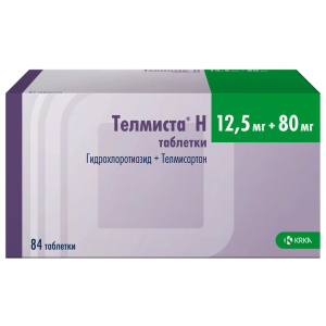 Купить: Телмиста Н 12,5 мг + 80 мг 84 шт таблетки