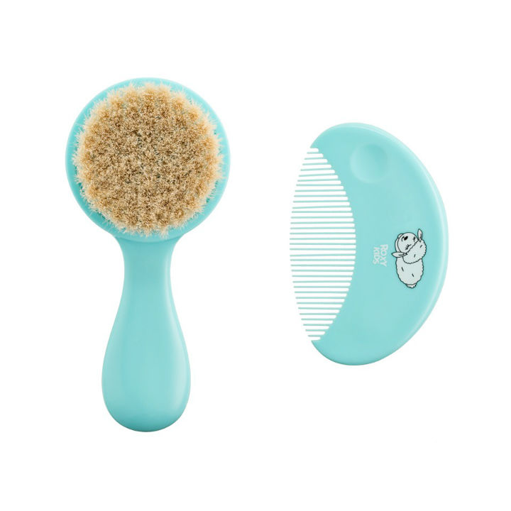 Купить Roxy Kids набор расческа-щетка с мягким ворсом из натуральной овечьей шерсти и гребешок 0+