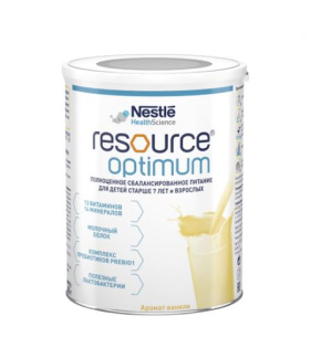 Купить: Ресурс оптимум 400 г 1 шт смесь для энтерального питания с 7 лет аромат ванили