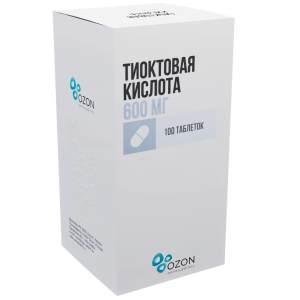 Купить: Тиоктовая Кислота 600 мг 100 шт таблетки покрытые пленочной оболочкой