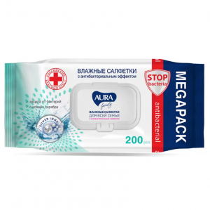 Купить: Aura 200 шт салфетки влажные для всей семьи с крышкой