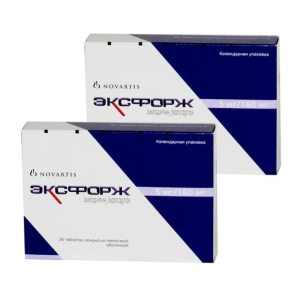 Купить: Набор 2 уп. Эксфорж 5мг+160мг 28 шт таб