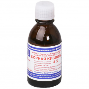 Купить: Борная к-та р-р д/местн примен спирт 3% фл 25мл