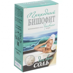 Купить: Природная помощь Бишофит 180 г соль для ванн природная