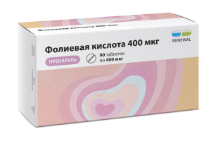 Купить: Фолиевая кислота Пренаталь Реневал 400 мкг 90 шт таблетки
