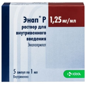 Купить: Энап Р 1,25 мг/мл 1 мл 5 шт раствор для внутривенного введения ампулы