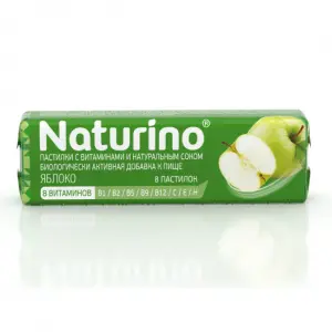 Купить Naturino 8 шт пастилки с витаминами и натуральным соком яблоко