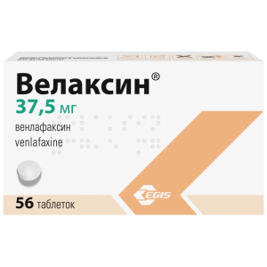 Купить: Велексин 37,5 мг 56 шт таблетки
