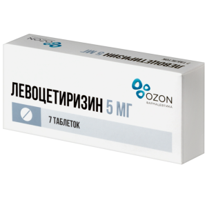 Купить: Левоцетиризин 5 мг 7 шт таблетки покрытые пленочной оболочкой