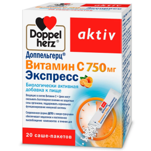 Купить: Доппельгерц Витамин С экспресс депо 750 мг 20 шт саше