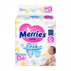Купить Merries 22 шт подгузники для детей размер M (6-11 кг)