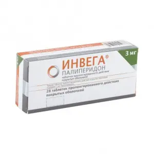 Купить Инвега 3 мг 28 шт таблетки пролонгированного действия покрытые оболочкой