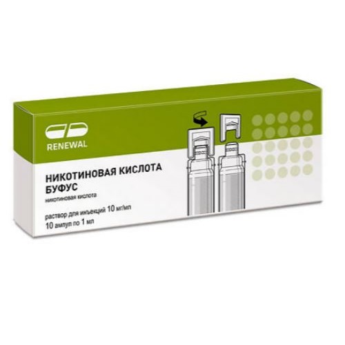 Купить Никотиновая кислота буфус Реневал 1% 1 мл 10 шт раствор для инъекций