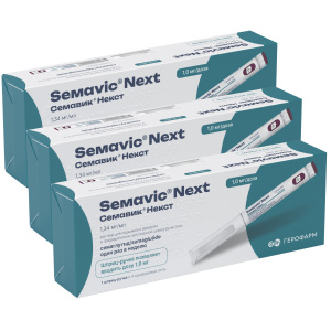 Купить: Набор 3 уп. Семавик Некст 1 мг/доза 3 мл 1 шприц-ручка + 4 иглы