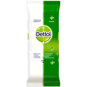 Купить: Dettol 10 шт салфетки влажные анибактериальные