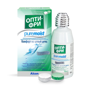 Купить: Опти-Фри Pure Moist 90 мл раствор многофункциональный для очистки дезинфекции и хранения контактных линз с контейнером для хранения