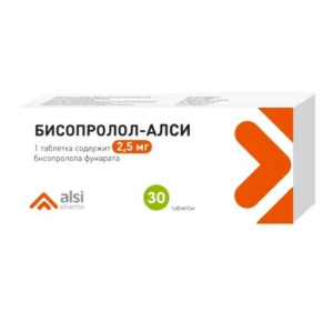 Купить: Бисопролол-Алси 2,5 мг 30 шт таблетки