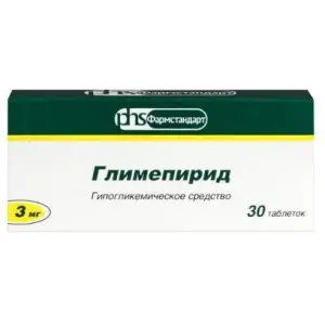 Купить Глимепирид 3 мг 30 шт таблетки