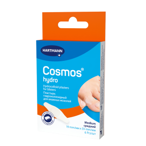 Купить: Cosmos Hydro 6 шт пластырь гидроколлоидный от влажных мозолей средний 19 мм х 55 мм