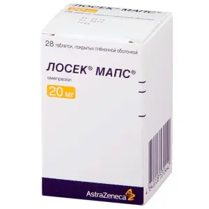 Купить Лосек МАПС 20 мг 28 шт таблетки покрытые пленочной оболочкой