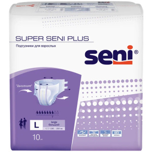 Купить: Seni Super Plus подгузники 10 шт размер L 7 капель