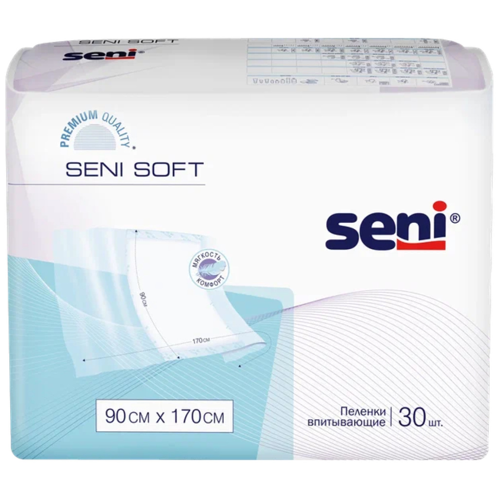 Купить Seni Soft пеленки 30 шт 90 см х 170 см 4 капли