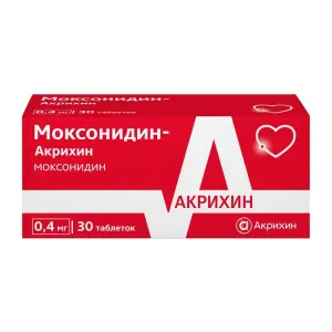 Купить Моксонидин-Акрихин 400 мкг 30 шт таблетки покрытые пленочной оболочкой