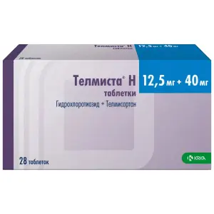 Купить Телмиста Н 12,5 мг + 40 мг 28 шт таблетки