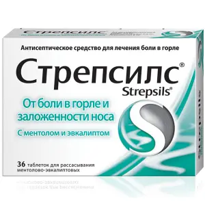 Купить Стрепсилс 36 шт таблетки для рассасывания ментол-эвкалипт