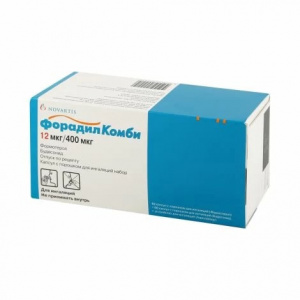 Купить: Форадил Комби 400 мкг + 12 мкг 120 шт  капсулы с порошком для ингаляций порошок