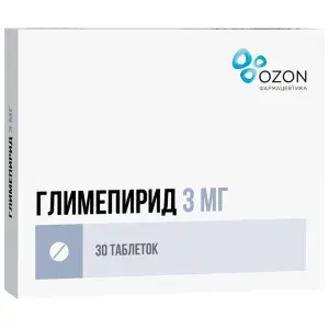 Купить Глимепирид 3 мг 30 шт таблетки