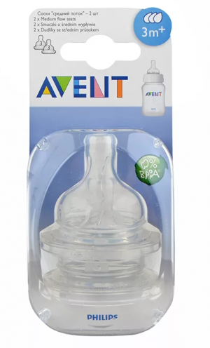 Купить: Philips Avent Classic SCF633/27 2 шт соска силиконовая средний поток 3 мес+