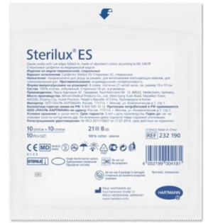 Купить: Sterilux ES 10 см x 10 см 10 шт салфетки стерильные 8-слойные 17-нитевые
