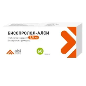 Купить Бисопролол-Алси 2,5 мг 60 шт таблетки 