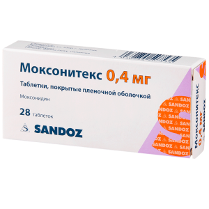 Купить: Моксонитекс 0,4 мг 28 шт таблетки покрытые пленочной оболочкой