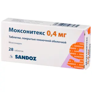 Купить Моксонитекс 0,4 мг 28 шт таблетки покрытые пленочной оболочкой