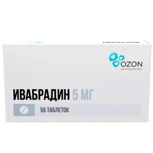 Купить Ивабрадин 5 мг 56 шт таблетки покрытые пленочной оболочкой
