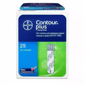 Купить: Contour Plus 25 шт тест-полоски к глюкометру