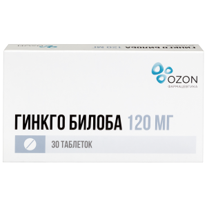 Купить: Гинкго Билоба 120 мг 30 шт таблетки покрытые пленочной оболочкой